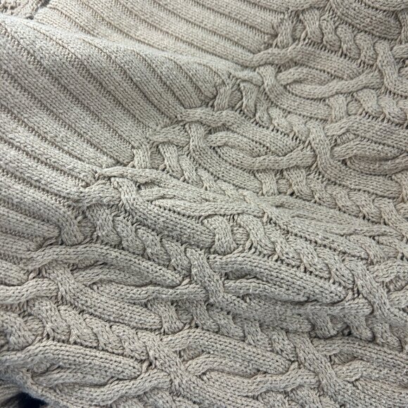 Chicos Womens Size 2 Large Tan Open Front Cardigan Fountain Cable Knit Draped - Picture 5 of 7